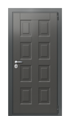 Дверь TermoWood Ral 7043 Grey matt 1380 вид снаружи