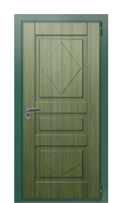 Дверь TermoWood Ral 6028 RAL 7009 1383 вид снаружи