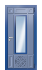 Дверь TermoWood Ral 5005 RAL 5014 1300 вид снаружи