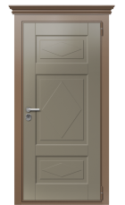 Дверь TermoWood Ral 8025 Ral 7006 177 вид снаружи