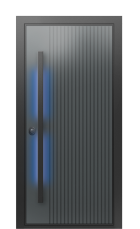 Дверь TermoWood RAL 7043, RAL 9003 с подсветкой вид снаружи