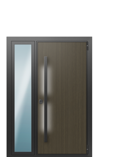 Входная дверь в коттедж с подсветкой TermoWood Орех Американский, Венге Бонобо