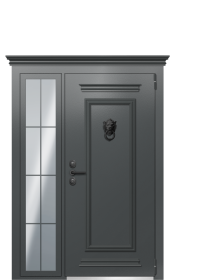 Дверь TermoWood RAL 7043, RAL 9003 вид снаружи
