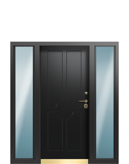 Дверь в коттедж TermoWood с фрамугами, Collori “Зеленое сукно”, Collori RAL 9005