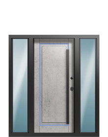 Дверь Termo Темный мрамор, Бетон светлый вид внутри