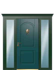 Дверь TermoWood Collori “Зеленое сукно”, Collori RAL 9005 вид снаружи