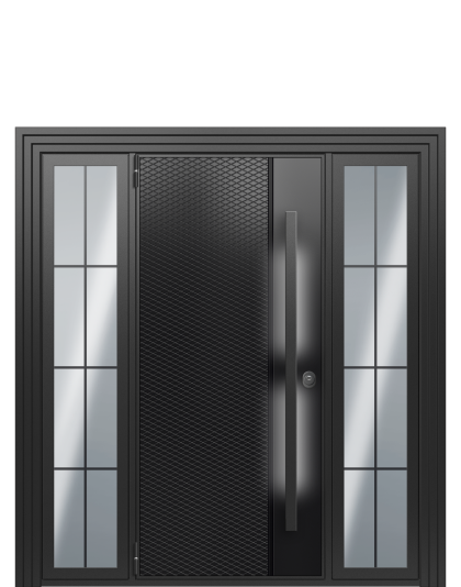ДверьTermoWood Ral 9005, Ral 9003 вид снаружи