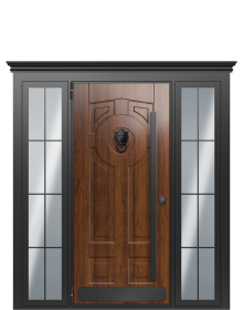 Дверь TermoWood Коньячный дуб, Белое дерево вид снаружи