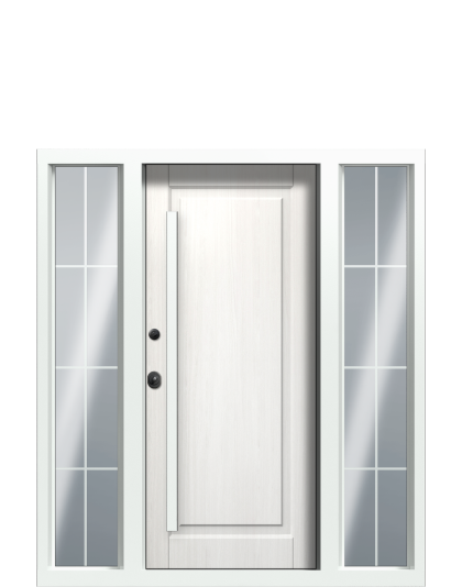 ДверьTermoWood Коньячный дуб, Белое дерево вид внутри