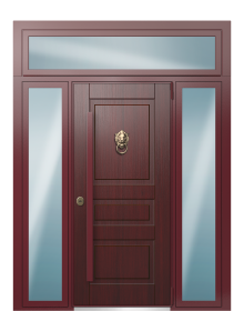 Дверь TermoWood Woodline Темно-красный, Woodline Белая Эмаль вид снаружи