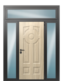 Дверь TermoWood Decoline Сатиновое дерево, Decoline Граб вид снаружи