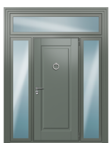 Дверь TermoWood Collori RAL 7009, Decoline Кофейное дерево вид снаружи