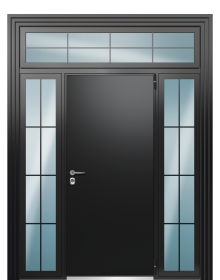 Дверь TermoWood Collori RAL 9005, Collori RAL 9003 вид снаружи