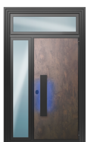 Дверь TermoWood Termo Марсианский камень, Termo Лен маренго вид снаружи