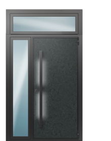 Дверь TermoWood Черный гранит, RAL 8019 вид снаружи