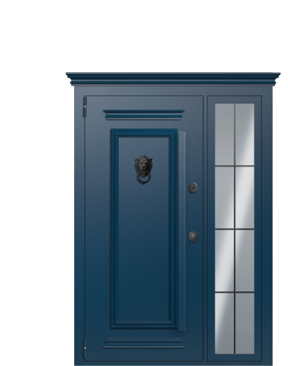 ДверьTermoPlus Del Mare, Милк, Black вид снаружи